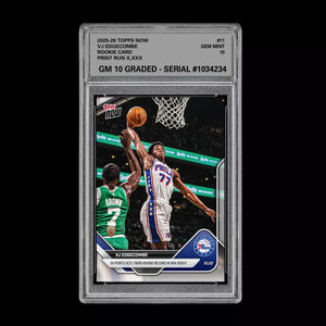 Graded 10 VJ Edgecombe RC Rookie Card 2025-26 TOPPS NOW #19 Basketball  Basketball