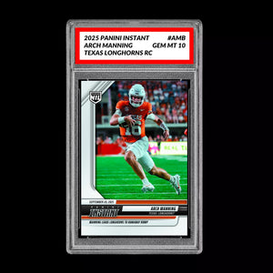 Graded 10 Arch Manning RC 2025-26 Panini Instant NIL NCAA #AMC Texas Rookie Card Football