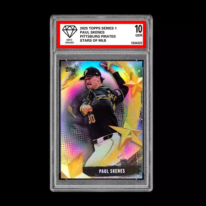 Graded 10 Paul Skenes 2025 Topps Series 1 Stars of MLB Insert Pirates #SMLB-27 Baseball