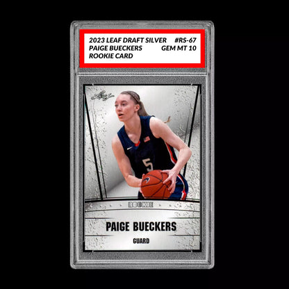 Graded 10 Paige Bueckers 2023 Leaf Draft Silver Rookie Card RC UConn Huskies #18 Basketball