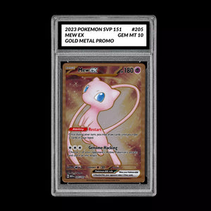 Graded 10 Pokemon 151 Mew EX #205/165 Gold Metal Ultra Premium Collection Promo