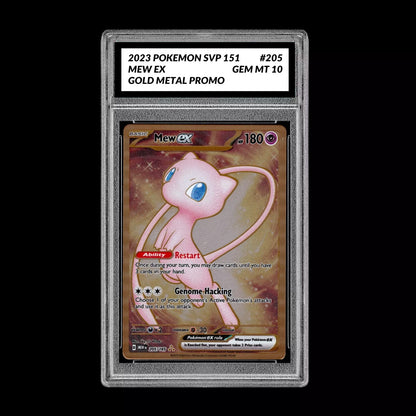 Graded 10 Pokemon 151 Mew EX #205/165 Gold Metal Ultra Premium Collection Promo