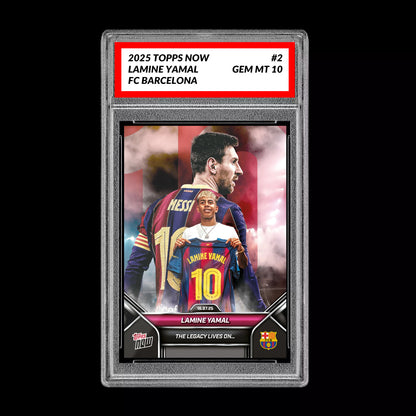 Graded 10 Lamine Yamal - 2025 TOPPS NOW #2 The Legacy Lives on Soccer RC Rookie Soccer