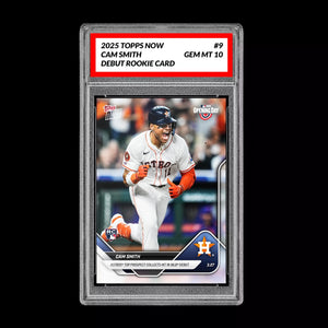 Graded 10 Cam Smith RC 1st Hit Astros Debut 2025 MLB Topps NOW Card 9 Baseball