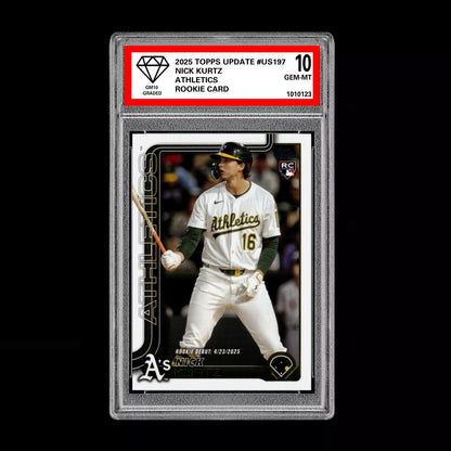 Graded 10 Nick Kurtz #US197 RC Rookie Card 2025 MLB Topps Update Athletics Baseball