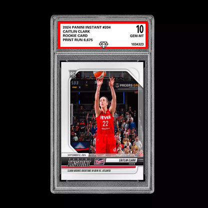 Graded 10 CAITLIN CLARK 2024 Panini Instant #204 Indiana Fever RC ROOKIE Card Basketball
