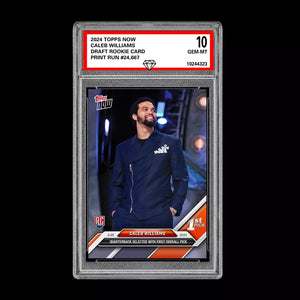 🐻 Graded 10 Caleb Williams Rookie 2024 Draft 1st Pick TOPPS NOW Card Bears RC Football