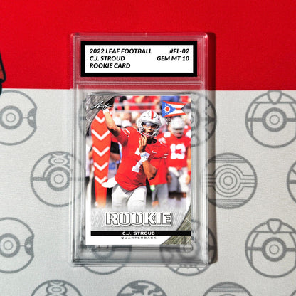 Graded 10 C.J. Stoud Rookie Card RC 2022 Leaf Football #FL-02 Football