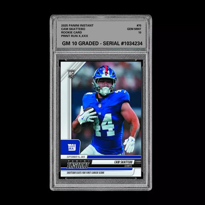 GM10 Graded 10 CAM SKATTEBO RC ROOKIE SP 2025 Panini Instant NFL #70  Football