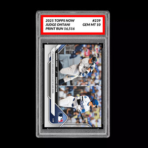 Graded 10 Aaron Judge Shohei Ohtani 2025 Topps Now #239 Baseball Card Baseball