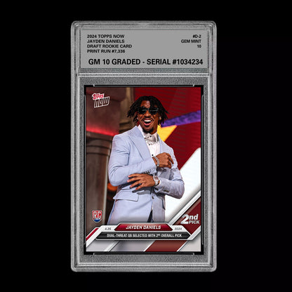 2024 Jayden Daniels RC TOPPS NOW Rookie Card #D-2 NFL Draft Washington Graded 10 Football