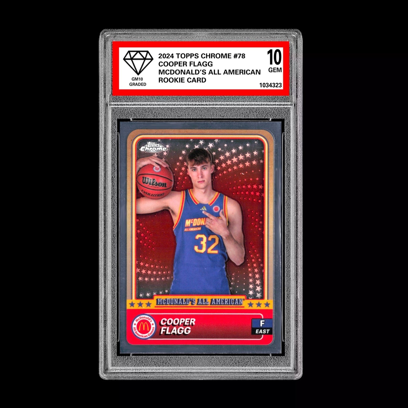 Graded 10 2024 COOPER FLAGG Topps Chrome RC Rookie McDonald’s All American #78 Basketball
