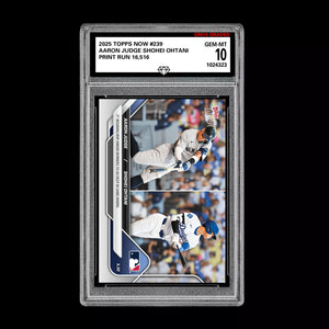 Graded 10 Aaron Judge Shohei Ohtani 2025 Topps Now #239 Baseball Card Baseball