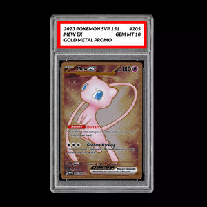 Graded 10 Pokemon 151 Mew EX #205/165 Gold Metal Ultra Premium Collection Promo