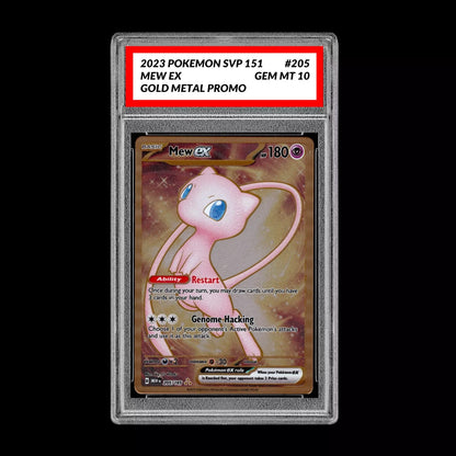 Graded 10 Pokemon 151 Mew EX #205/165 Gold Metal Ultra Premium Collection Promo