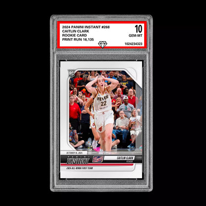 Graded 10 Caitlin Clark #268 RC Rookie Card WNBA All Team 2024 Panini Instant Basketball