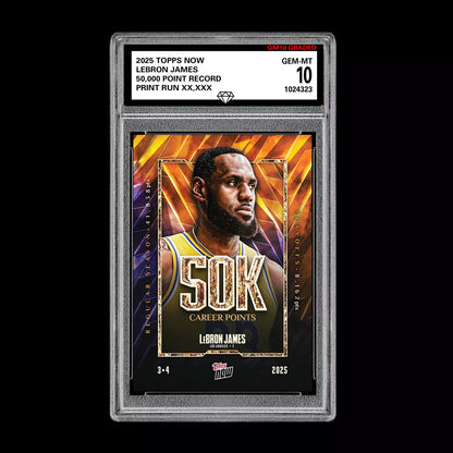 Graded 10 LeBron James #12 2025 Topps NOW Basketball 50k Points Lakers  Basketball