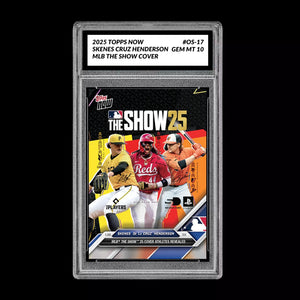 GRADED 10 Skenes Cruz Henderson 2025 Topps Now MLB The Show Cover RC Football