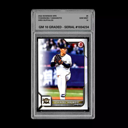 Graded 10 Yoshinobu Yamamoto 2022 Bowman NPB ORIX BUFFALOES Japanese Card Topps Baseball
