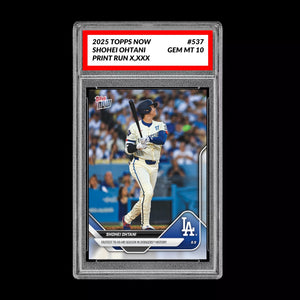 Graded 10 Shohei Ohtani - 2025 Topps Now #537 Los Angeles Dodgers Fastest 40 HR Baseball