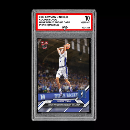 Graded 10 Cooper Flagg #1 Debut Duke RC Rookie 2024-25 Bowman U Now Card Basketball