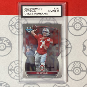 Graded 10 2022 Bowman University Chrome - #100 C.J. Stroud (RC) Rookie Texans Football