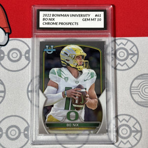 Bo Nix Graded 10 2022 Bowman University Chrome #61 RC Card Denver Broncos QB Football