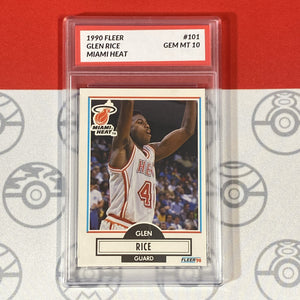 Graded 10 1990 Fleer Glen Rice Card 101 MINT Miami Heat  GEM MINT Basketball