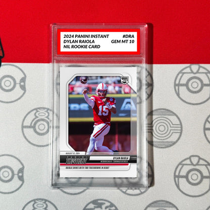 Graded 10 DYLAN RAIOLA RC Rookie Card 2024 Panini Instant #DRA Nebraska Football