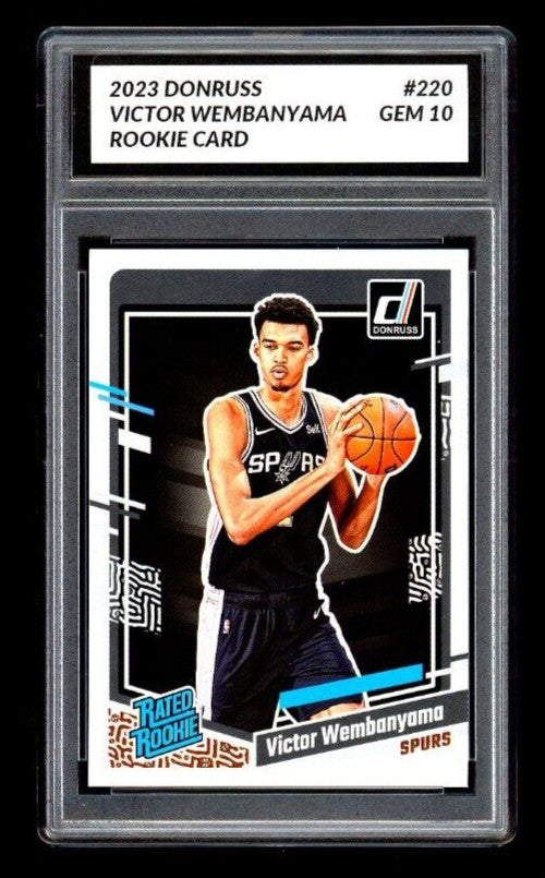 GRADED 10 GEM MT Victor Wembanyama 2023-24 Donruss #220 Rated Rookie - Spurs Basketball