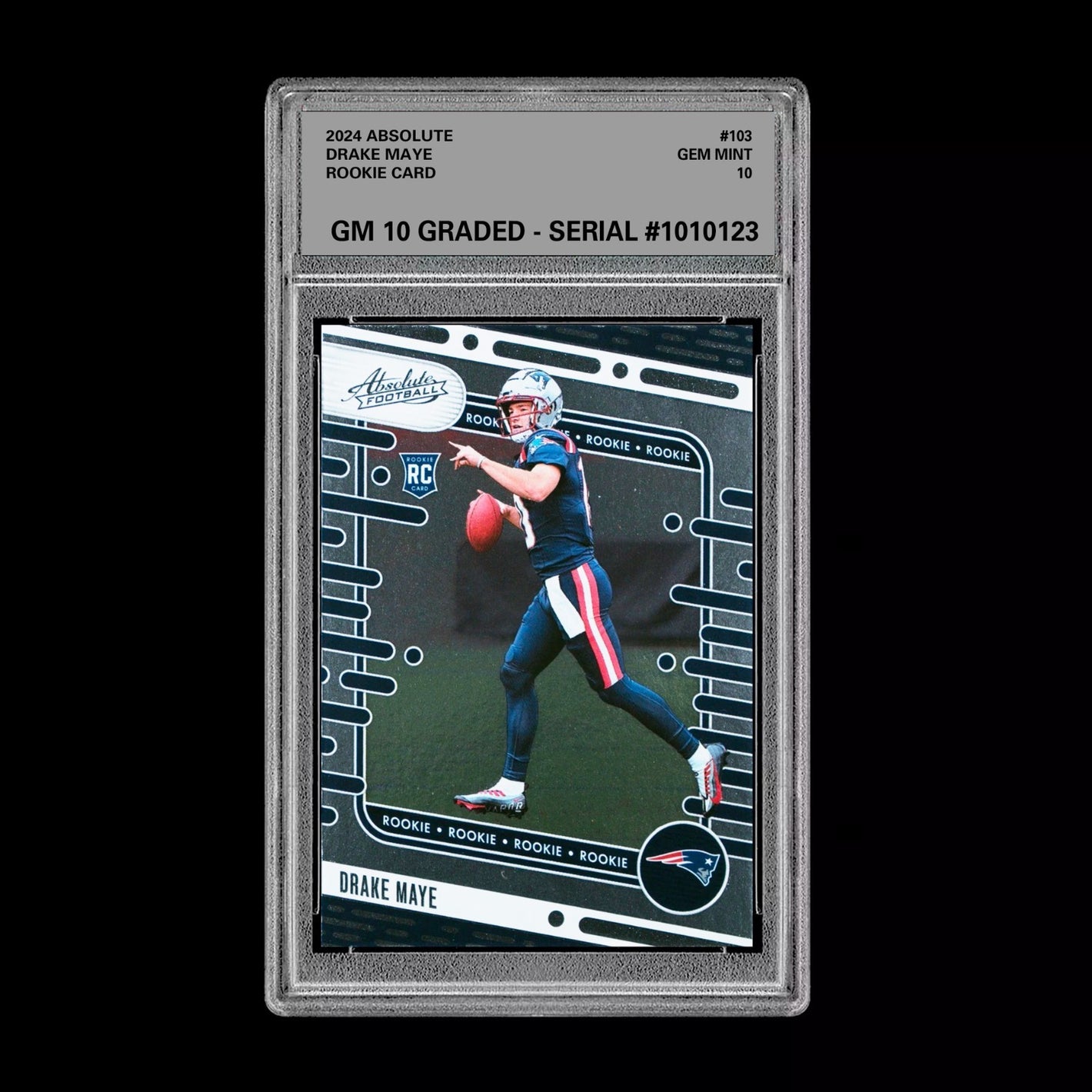Graded 10 Drake Maye 2024 Panini Absolute - Rookies #103 Silver (RC) GEM MT Football