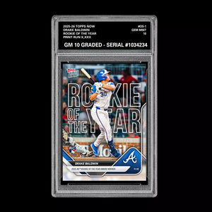 Drake Baldwin 2025 MLB Topps NOW Card #OS-1 Rookie Of The Year Braves RC Baseball