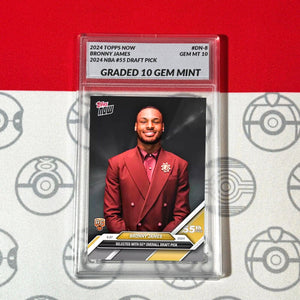 Graded 10 2024 Topps Now NBA #D-9 Bronny James Rookie Lakers RC DRAFT Basketball