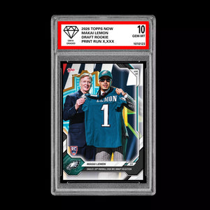 Graded 10 Makai Lemon 2026 TOPPS NOW RC Rookie Card Eagles PRESALE Football