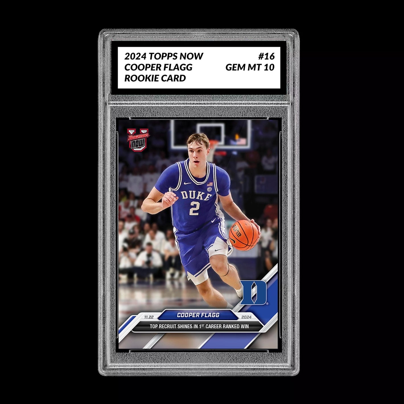 Graded 10 Cooper Flagg 2024-25 Bowman U NOW Card #16 Duke RC ROOKIE Basketball