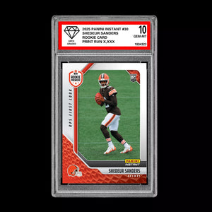 Graded 10 Shedeur Sanders #30 RC Rookie 2025 Panini Instant NFL BROWNS  Football