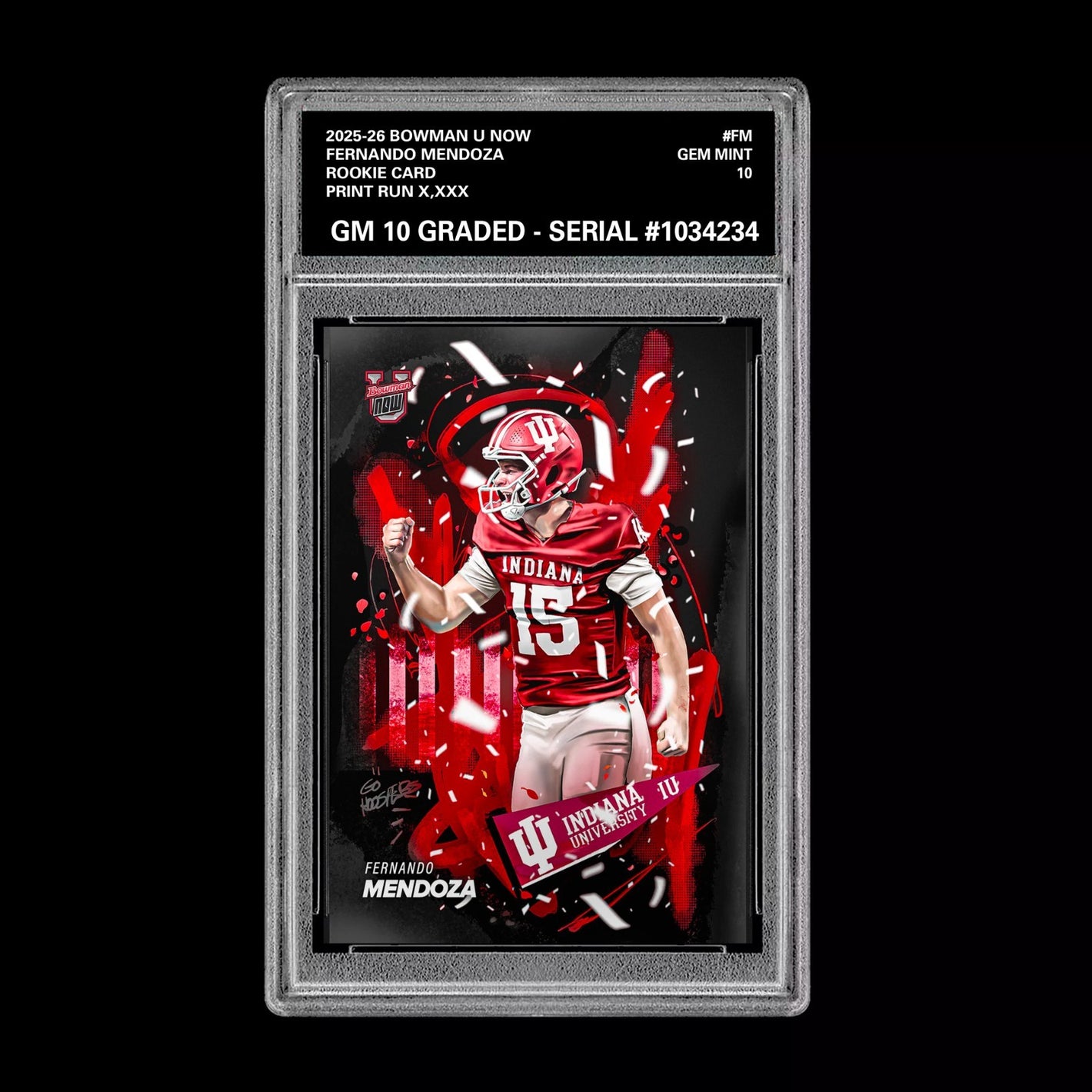 Graded 10 Fernando Mendoza #FM 2025-26 Bowman U NOW RC Rookie Card #CSFM-A Football
