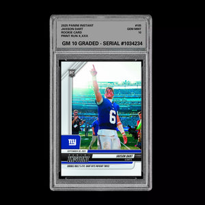 Graded 10 Jaxson Dart RC ROOKIE SP 2025 Panini Instant NFL #105 NY Giants QB Football