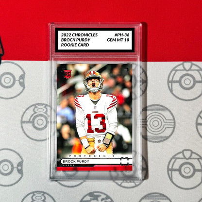 Graded 10 Brock Purdy (RC) Rookie Card 2022 Panini Chronicles Photogenic #PH-36 Football
