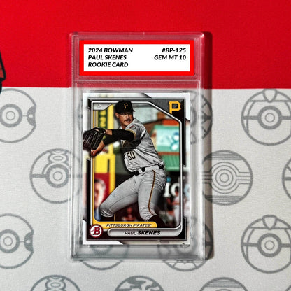 Graded 10 Paul Skenes Rookie Card 2024 MLB TOPPS BOWMAN BP-125 Pirates RC Baseball
