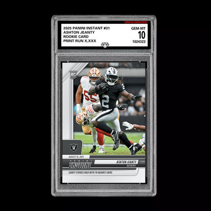 GM10 Graded 10 Ashton Jeanty RC ROOKIE SP 2025 Panini Instant NFL #31  Football