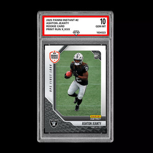 Graded 10 Ashton Jeanty #2 RC Rookie 2025 Panini Instant NFL RAIDERS  Football
