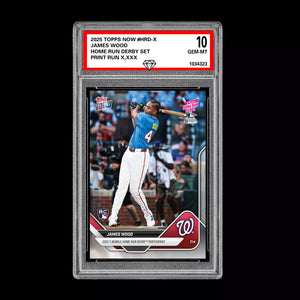 Graded 10 James Wood - 2025 TOPPS NOW #HRD-X Home Run Derby RC Rookie Baseball