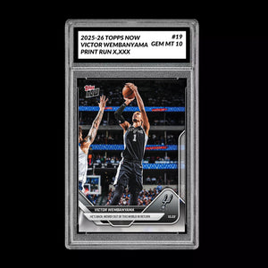 Graded 10 Victor Wembanyama 2025-26 TOPPS NOW #19 Basketball - Presale Basketball