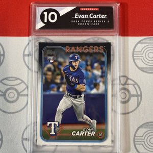 Graded 10 Evan Carter RC Texas Rangers 2024 Topps Rookie Card #280 10 Gem Mint Baseball