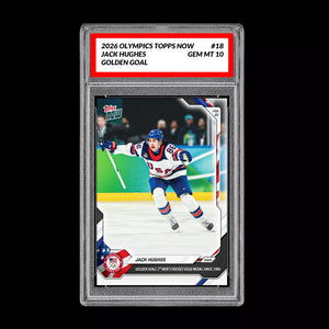 Graded 10 Jack Hughes 2026 Olympics Topps NOW Card 18 Golden Goal Presale Ice Hockey