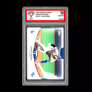 Graded 10 SHOHEI OHTANI SB #1 - 2024 Topps 50/50 Card #1 Dodgers MLB History Baseball
