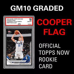 Graded 10 Cooper Flagg RC Rookie Card 2025-26 NBA Topps Now #86 Dallas Presale Basketball