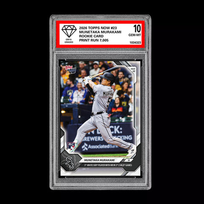Graded 10 Munetaka Murakami Rookie RC Card #23 2026 Topps NOW Chicago White Sox  Baseball