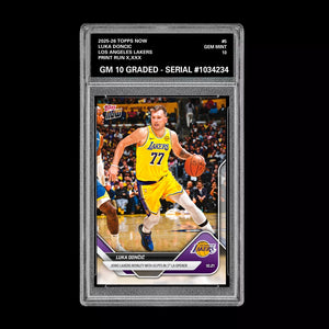 Graded 10 LUKA DONCIC #5 2025-26 TOPPS NOW Basketball LAKERS  Basketball